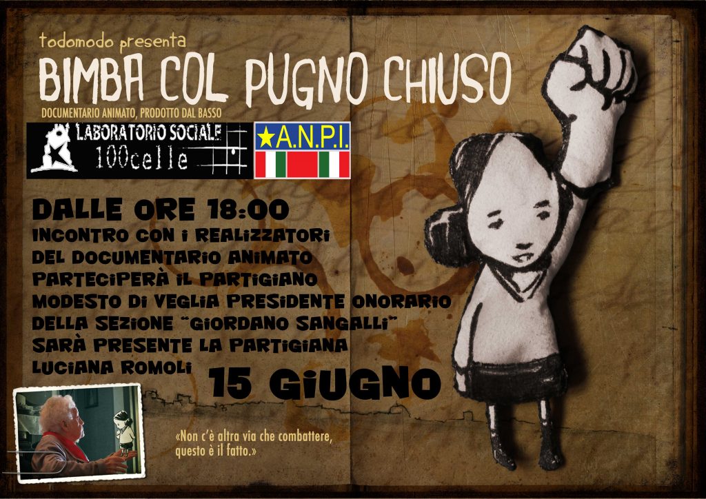 15 Giugno BIMBA con il pugno chiuso
